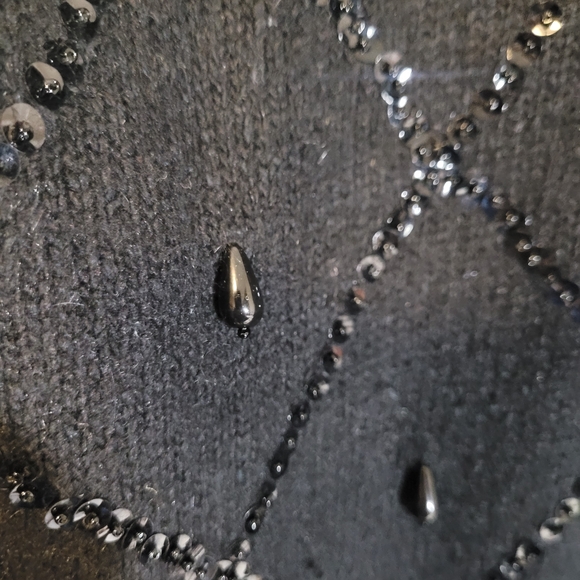 Julimay Beaded Angora Lambswool Sweater Black Embellished Knit M - Picture 7 of 7